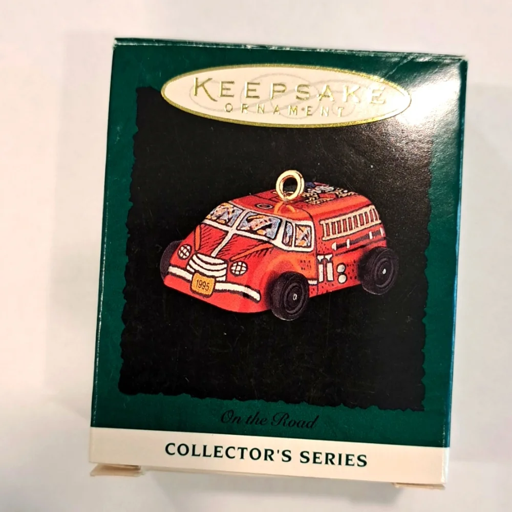 6 mini Hallmark car ornaments